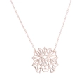 Collier en acier inoxydable rose doré avec pendentif tête de lion géométrique évidé - Lion Géométrique (373) / Or rose