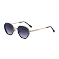 Lunettes de soleil hexagonales pour hommes avec verres dégradés violets et monture dorée - C2 Monture Dorée Double Gris