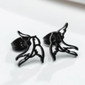 Minimalistische mattschwarze hohle Vogelstecker aus Edelstahl im fliegenden Schwalbenstil - Mattschwarz