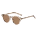 Lunettes de soleil rondes transparentes champagne avec verres bruns et détails de branches - C7 Brun Clair/Brun