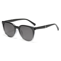 Square polarized sunglasses featuring a stylish black and clear gradient frame design - Gradient Black Frame Grey Lens (C1-2)