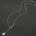Silver guitar and heart pendant necklace in polished titanium steel for women - Guitar Heart Style / Steel