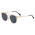 Lunettes de soleil aviateur dorées pour hommes avec verres foncés et branches en métal - C5 Or Mat 3 Gris