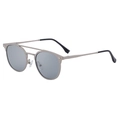 Lunettes de soleil œil de chat en métal argenté à double pont et verres gris - C7 Argent Mat Mercure Léger