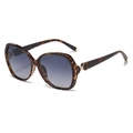 Schicke quadratische Sonnenbrille mit Schildpattmuster und grauen Verlaufsgläsern - 豆花框蓝灰片(C3)