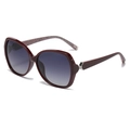 Occhiali da sole polarizzati oversize bordeaux da donna con lenti sfumate e aste glitterate - 暗红框蓝灰片(C4)