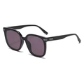 Classic square polarized sunglasses in black glossy frame with gradient purple lenses - Glossy Black Frame Tea Lens (C1-2)