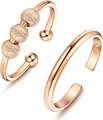Close-up of S925 sterling silver stamp on rose gold spinner rings and fidget beads - Adjustable Open / Rose Gold