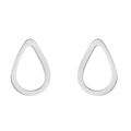 Minimalist silver teardrop stud earrings in polished stainless steel with mirror finish - Teardrop Style (423) / Steel