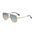 Lunettes aviateur dorées classiques avec verres dégradés bleu et orange et charnières - Or Mat/Verres Dégradés Vert Jaune (C5)
