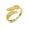Goldener Federring mit Always with you Gravur auf der verstellbaren Innenseite - Goldfarbe