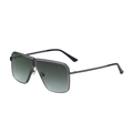 Vintage metal square pilot sunglasses with dark grey frames and gradient lenses - Gunmetal Gray Bright Black Frame Gray Lens (C3)