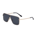 Modern square gold metal sunglasses for men featuring premium dark grey tinted lenses - Gold Sand Black Bright Black Solid Gray Lens (C4)