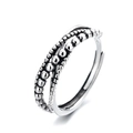 Adjustable multi-row beaded ring in vintage S925 sterling silver with open design - Adjustable Open / Multi-layer Beaded Style (Style B)