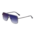 Oversized square sunglasses with gradient blue-purple lenses and dark grey metal frame - Gunmetal Gray Bright Black Blue Lens (C5)