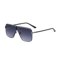 Square black metal sunglasses with dark gradient lenses and signature T-shaped hinge detail - Matte Gunmetal Black Glossy Black Double Gray (C1)