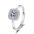 Square Halo Style (White Zirconia)
