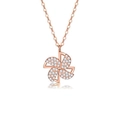 Drehbare Windrad-Halskette in Roségold mit mikroversetzten Zirkonia-Kristallen - Roségold (XL0003)