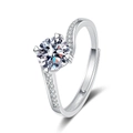 Four-Prong Twisted Arm Style (White Zirconia)