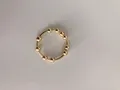 Anillo antiestrés dorado con diez cuentas móviles y acabado pulido geométrico - Talla 18 / Dorado