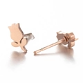 Boucles d'oreilles tulipes minimalistes en or rose avec design élégant découpé - Tulipe / Or rose