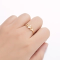 Minimalist 18K gold plated stainless steel open ring with 444 number cutout design - Style 444 / Gold