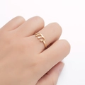 Minimalist 18K gold plated stainless steel open ring featuring 777 angel number design - Style 777 / Gold