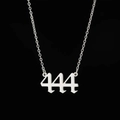 Collier en acier inoxydable argenté avec pendentif chiffre des anges 444 gothique - 444(XT444S)