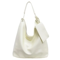 Grand sac cabas blanc cassé minimaliste avec texture litchi et petit porte-monnaie assorti - Jaune
