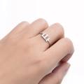 Silver stainless steel 111 angel number open ring with minimalist hollowed design - Style 111 / Silver