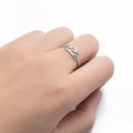 Silver stainless steel 222 angel number ring with an open adjustable design for women - Style 222 / Silver