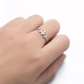 Minimalist silver stainless steel open ring featuring hollow angel number 444 design - Style 444 / Silver