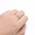 Adjustable hollow 1997 number ring in cold silver stainless steel finish for women - Style 666 / Silver