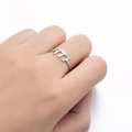 Minimalist silver stainless steel open ring featuring a Hebrew Chai symbol design - Style 777 / Silver
