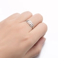 Silver stainless steel open ring featuring a hollowed 1998 birth year number design - Style 999 / Silver