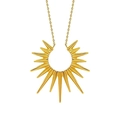18K vergoldete Sonnenanhänger-Halskette mit minimalistischer Kette für Damen - 18K Gold