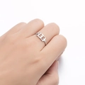 Adjustable silver stainless steel ring featuring minimalist hollow 111 number design - Style 333 / Silver