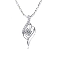 Pendentif Cupidon en argent S925 élégant avec zircon brillant sur chaîne torsadée - Zircon Blanc (Pendentif Uniquement)