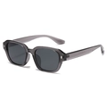 Square polarized sunglasses with transparent grey frame and dark grey lenses for men - Gray
