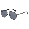 Gunmetal aviator sunglasses with dark grey polarized lenses for men fashion - Gunmetal Frame Solid Grey Lens (M01)