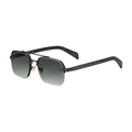 Lunettes de soleil sans monture pour hommes avec verres dégradés gris et branches en bois - Monture Gunmetal Verres Gris Vert (C4)