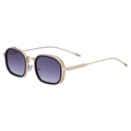 2025 Quadratische Herren-Sonnenbrille mit goldenem Metallrahmen und lila Verlaufsgläsern - C2 Verlaufsgrau