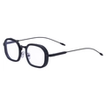 Chic black square frame glasses with subtle textured finish and light purple lens tint - Black White Clear Style (C7) / C7 Black White Clear