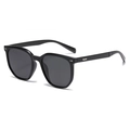 Klassische schwarze polarisierte Sonnenbrille in Quadratform für Damen mit Metalldetails - Schwarz (C1)