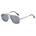Classic silver metal frame aviator sunglasses for men with light gray lenses and black tips - Matte Silver Frame Light Mercury Lens (C10)