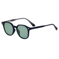 Gafas de sol negro mate con lentes verdes traslúcidas y detalles plateados - C3 Negro Mate / Verde Claro