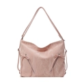 Borsa tote rosa capiente con design pieghettato e fiocchi decorativi sulla cerniera - Rosa