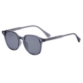 Gafas de sol retro redondas con montura transparente gris pardo y núcleo metálico interior - C5 Gris Oscuro Transparente / Gris Claro