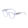 Quadratische blaue Sonnenbrille mit transparentem mattem Rahmen und Metallnieten - Matt Transparent Silber Blau Verspiegelt (C7)