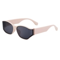 Chicke Cateye-Sonnenbrille mit beigem Rahmen und grauen UV-Gläsern für Damen - C3 Beige Alles Grau